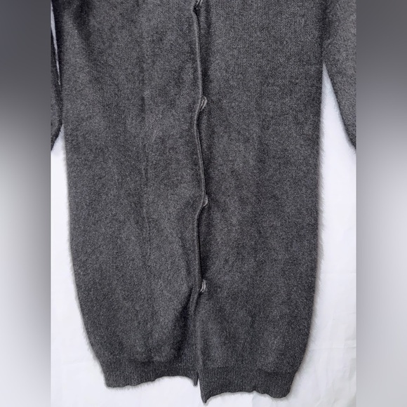 Minnie Rose Black Raccoon Rabbit Hair Wool Sweater Cardigan Size XS - Picture 8 of 8